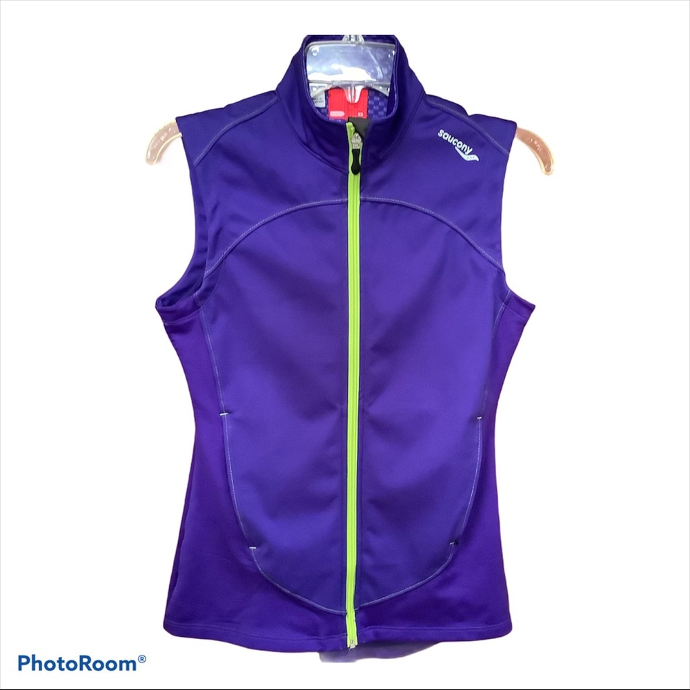 Like-New Saucony Full Zip Athletic Purple Vest - XS